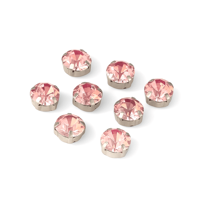 Light Pink in Silver Setting Rose Montees, EIMASS® 3555 Range Single Claw Crystals