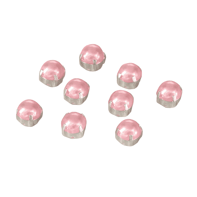 Light Pink Pearl Rose Montees, EIMASS® 3555 Range Single Stone Silver Setting Pearls
