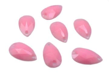 Light Pink Teardrop, EIMASS Resin Crystals, Sew or Glue on Flat Back Rhinestones