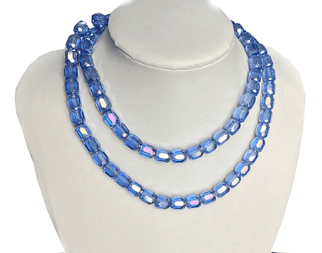 Light Sapphire AB Beads, EIMASS® Faceted Crystal Necklace Beads, Bracelet Beads #15