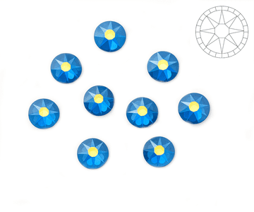 Light Sapphire AB Star Cut, EIMASS® 8878 Exquisite Non Hot Fix Flat Back Crystals