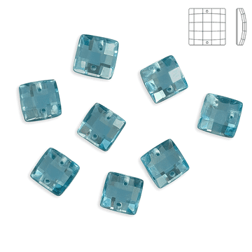 Light Sapphire Chessboard style Square, EIMASS Resin Crystals, Sew or Glue on Flat Back Rhinestones