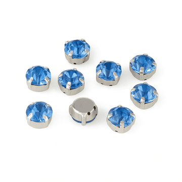 Light Sapphire in Silver Setting Rose Montees, EIMASS® 3555 Range Single Claw Crystals