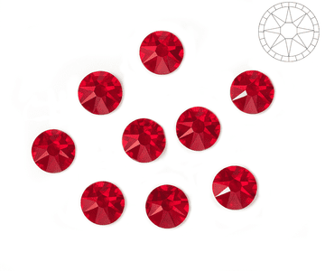 Light Siam Star Cut, EIMASS® 8898 Exquisite Hot Fix Flat Back Crystals, Global Brand