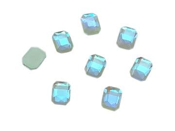 Lime AB Neon Rectangle 6x10mm, EIMASS® 8830 Tiny Glass Crystals - Nail Art Size 6x10mm