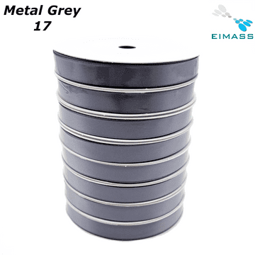 Metal Grey (17) Premium Double Sided EIMASS® Satin Ribbons 6mm 10mm 15mm 20mm 25mm 38mm