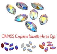 Navette Horse Eye Shape - EIMASS® 8868 Exquisite Range Sew on Glue on Crystals