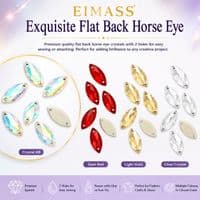 Navette Horse Eye Shape - EIMASS® 8868 Exquisite Range Sew on Glue on Crystals