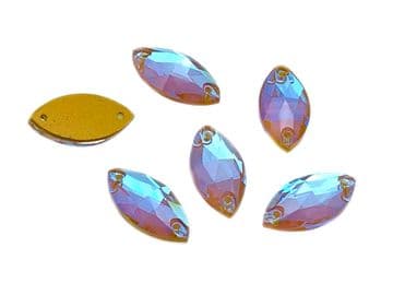 Ochre AB Neon Navette Horse Eye -  EIMASS® 8868 Exquisite Range Sew or Glue on Flat Back Crystals