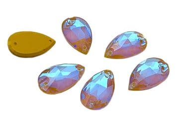Ochre AB Neon Teardrop, EIMASS® 8868 Exquisite Range Sew on Glue on Flat Back Crystals