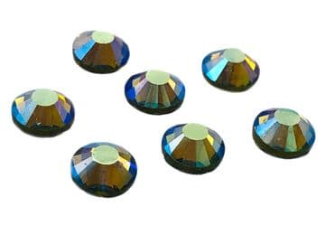 Olivine AB, EIMASS® 7767 Range Flat Back Hot Fix Glass Crystals - Small Packs