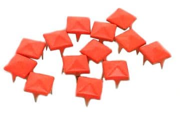 Orange (Luminous) Pyramid Studs, Rivets to Embellish Bags, Shoes, Leather Jackets, Clothes, Craft