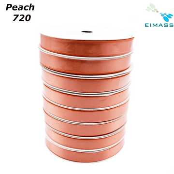 Peach (720) Premium Double Sided EIMASS® Satin Ribbons 6mm 10mm 15mm 20mm 25mm 38mm