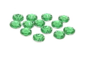 Peridot, EIMASS® Resin Round Sew Or Glue On Crystals, Flat Back Rhinestones