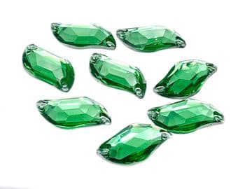Peridot Green Random Shape, EIMASS Resin Crystals, Sew or Glue on Flat Back Rhinestones