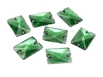 Peridot Green Rectangle Shape, EIMASS® Resin Sew on Glue on Crystals