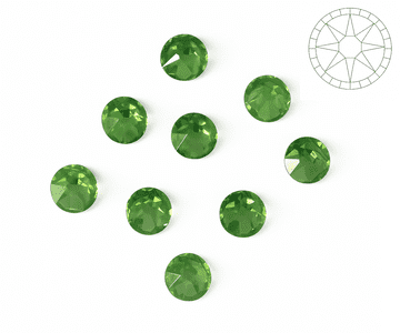 Peridot Green Star Cut, EIMASS® 8878 Exquisite Non Hot Fix Flat Back Crystals
