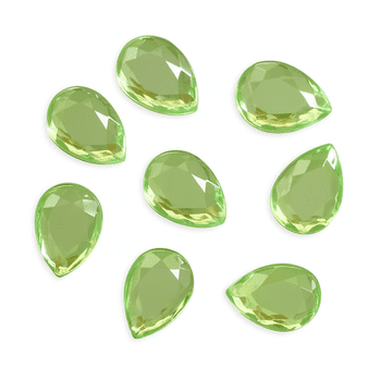 Peridot Green Teardrop, EIMASS® Acrylic Pear Shaped Flat Back Rhinestones