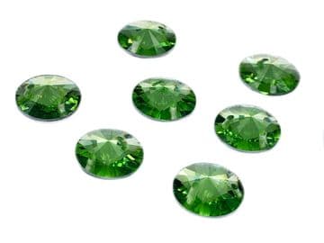 Peridot Lime Green Round Rivoli Shape, EIMASS Resin Crystals, Sew or Glue on Flat Back Rhinestones