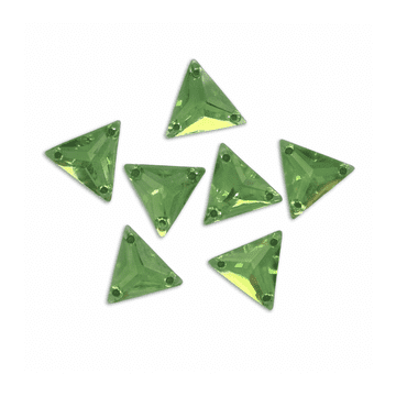 Peridot Lime Green Triangle, EIMASS® Resin Crystals, Sew on Glue on Stones