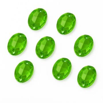 Peridot Oval Shape, EIMASS Resin Crystals, Sew or Glue on Flat Back Rhinestones