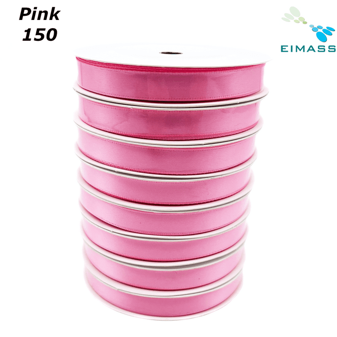Pink (150) Premium Double Sided EIMASS® Satin Ribbons 6mm 10mm 15mm 20mm 25mm 38mm