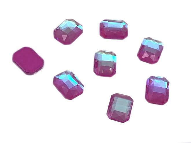 Pink AB Neon Rectangle 6x10mm, EIMASS® 8830 Tiny Glass Crystals - Nail Art Size 6x10mm