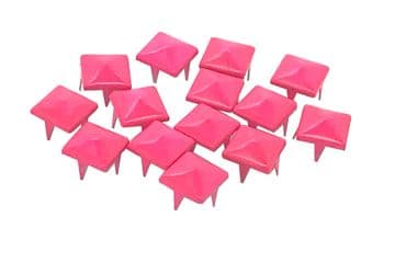 Pink (Luminous) Pyramid Studs, Rivets to Embellish Bags, Shoes, Leather Jackets, Clothes, Craft