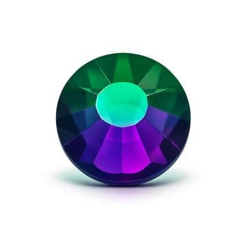 Purple Green Flare, EIMASS® 7747 Grade A Hotfix Flat Back Glass Crystals