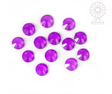 Purple Neon Crystals, EIMASS® 7747 Grade A Flat-Back Hot Fix Glass Rhinestones