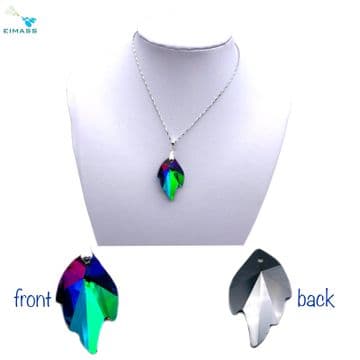 Purple Teal Leaf - EIMASS® Crystal Pendants – High-Quality Glass Charms for Craft Jewellery