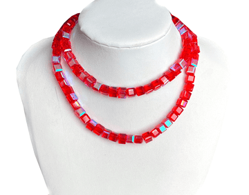 Red Flare Beads, EIMASS® Faceted Crystal Necklace Beads, Bracelet Beads #23