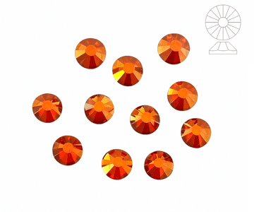 Red Flare, EIMASS® 7747 Grade A Hotfix Flat Back Glass Crystals