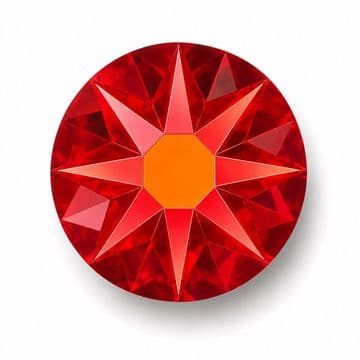 Red Flare Star Cut, EIMASS® 8878 Exquisite Non Hot Fix Flat Back Crystals, Global Brand
