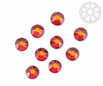 Red Flare Star Cut, EIMASS® 8878 Exquisite Non Hot Fix Flat Back Crystals, Global Brand