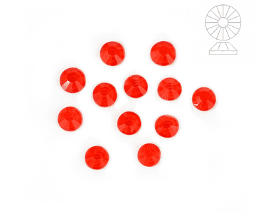 Red Neon Crystals, EIMASS® 7787 Grade A Flat-Back Non-Hot Fix Glass Rhinestones