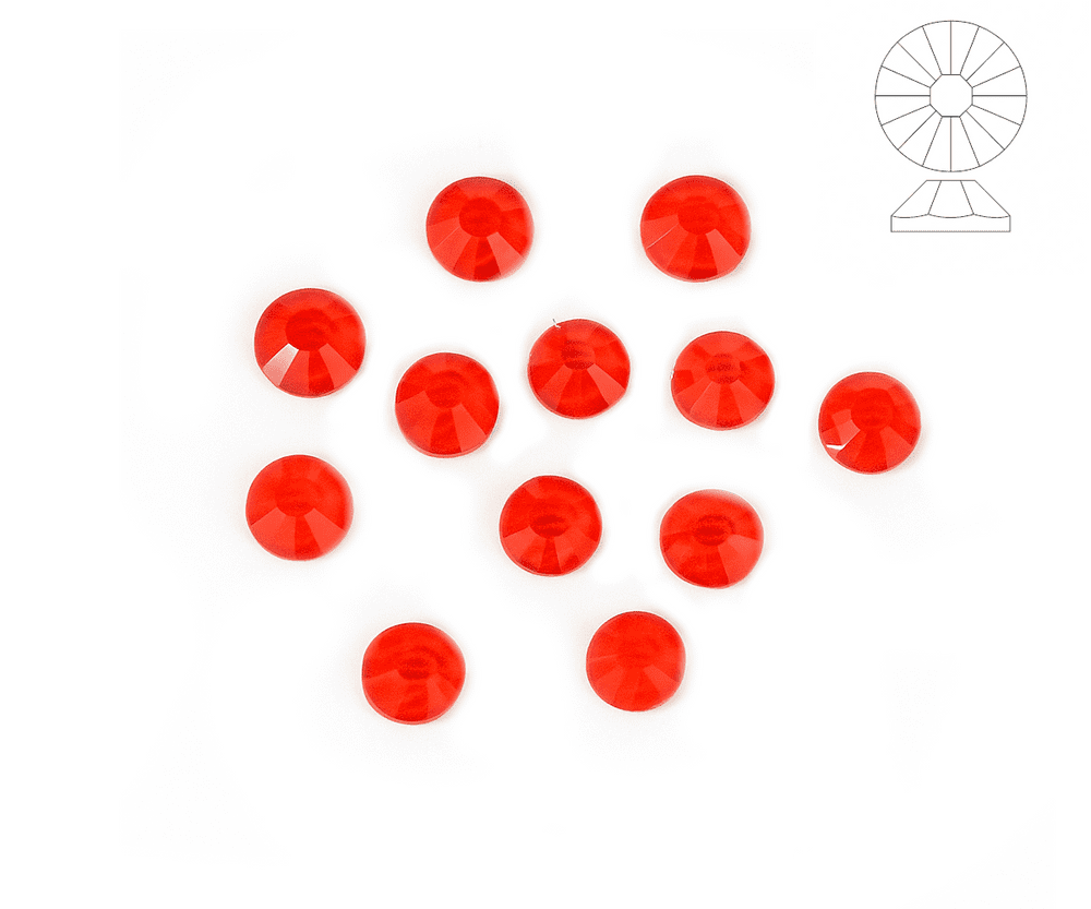 Red Neon Crystals EIMASS 7787 Grade A Flat-Back Non-Hot Fix Glass ...