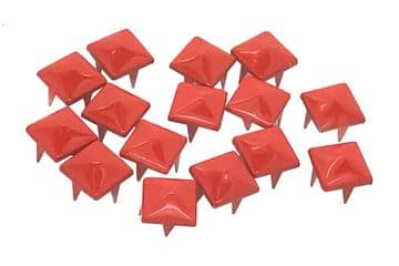 Red Pyramid Studs, Rivets to Embellish Bags, Shoes, Leather Jackets, Clothes, Craft, Claw Studs