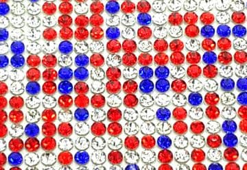 Red, White & Blue Hot Fix Rhinestone Mesh, EIMASS® Crystal Mesh, Rhinestone Transfer Sheet