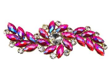 Rose AB, EIMASS® 8780 Sew or Glue on Jewelled Applique for Wedding Dress Belt Sash, Craft