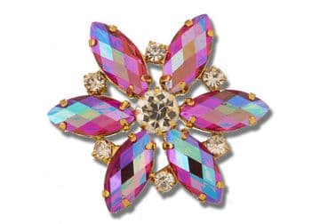 Rose AB Style 8730 EIMASS® Sew or Glue on Jewelled Applique for Wedding Dress, Costumes