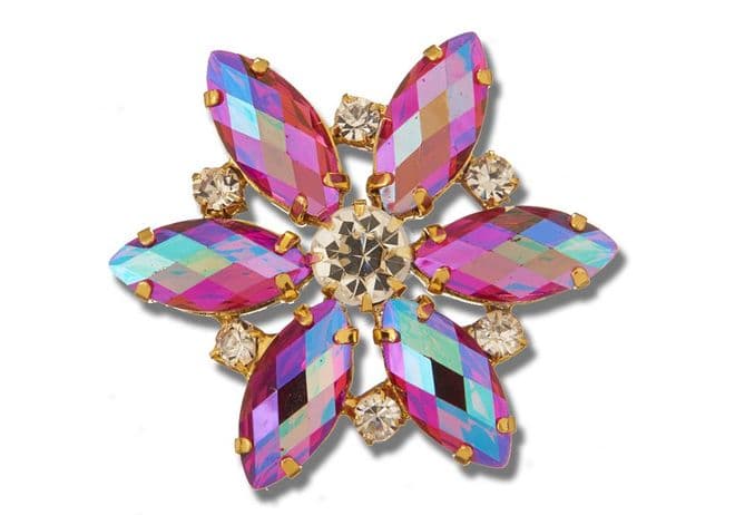 Rose AB Style 8730 EIMASS® Sew or Glue on Jewelled Applique for Wedding Dress, Costumes