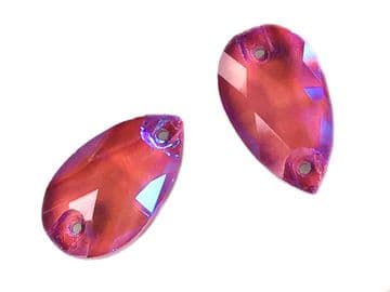 Rose AB Teardrop, EIMASS® 3533 Sew on Glue on Cut Glass Flat Back Crystals