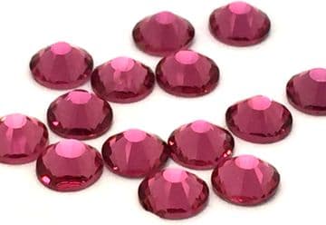 Rose Hot Pink, EIMASS® 7767 Range Flat Back Hot Fix Glass Crystals - Small Packs