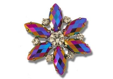 Rose Violet AB Style 8730 EIMASS® Sew or Glue on Jewelled Applique for Wedding Dress, Costumes