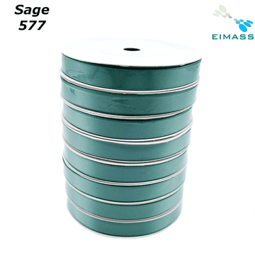 Sage (577) Premium Double Sided EIMASS® Satin Ribbons 6mm 10mm 15mm 20mm 25mm 38mm