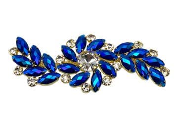 Sapphire AB, EIMASS® 8780 Sew or Glue on Jewelled Applique for Wedding Dress Belt Sash, Craft