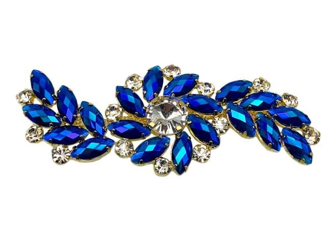 Sapphire AB, EIMASS® 8780 Sew or Glue on Jewelled Applique for Wedding Dress Belt Sash, Craft