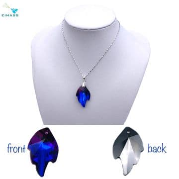 Sapphire AB Leaf - EIMASS® Crystal Pendants – High-Quality Glass Charms for Craft Jewellery