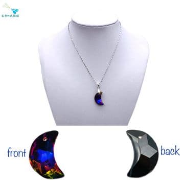 Sapphire AB Moon - EIMASS® Crystal Pendants – High-Quality Glass Charms for Craft Jewellery